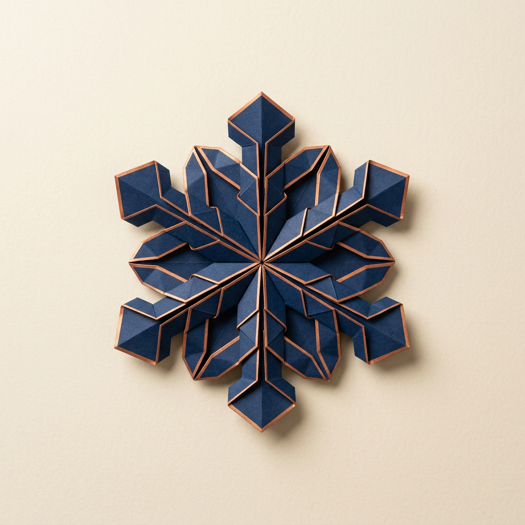 Folded paper snowflake