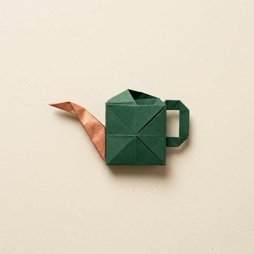 Folded paper watering can